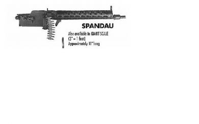 Williams Bros Scale Machine Gun - 1/6 Scale Spandau Length  7-3/8"
